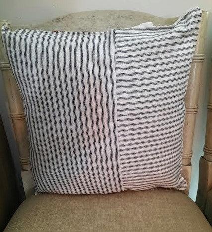 Farmhouse Grey/White/Ticking with Ruffle