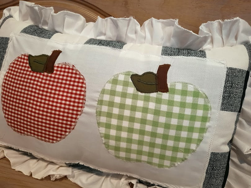 Apple Harvest Green/Red decorative throw pillow