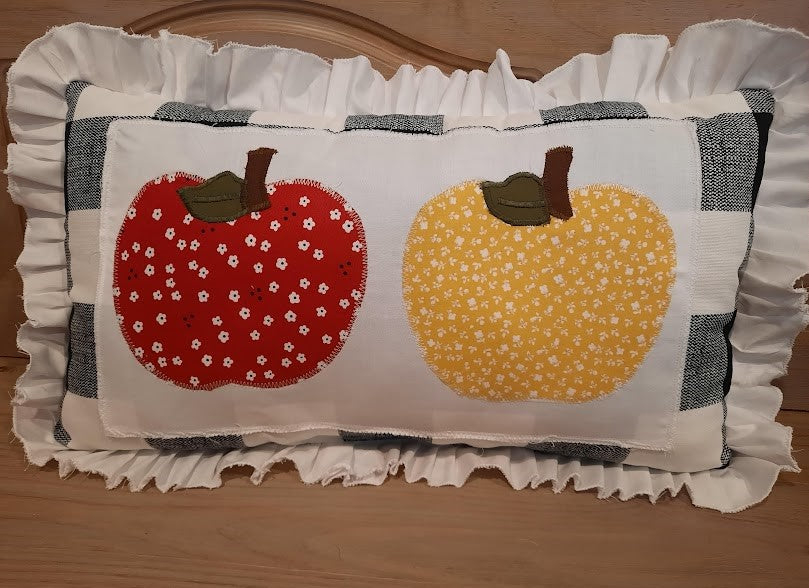 Apple Harvest Yellow/Red decorative throw pillow