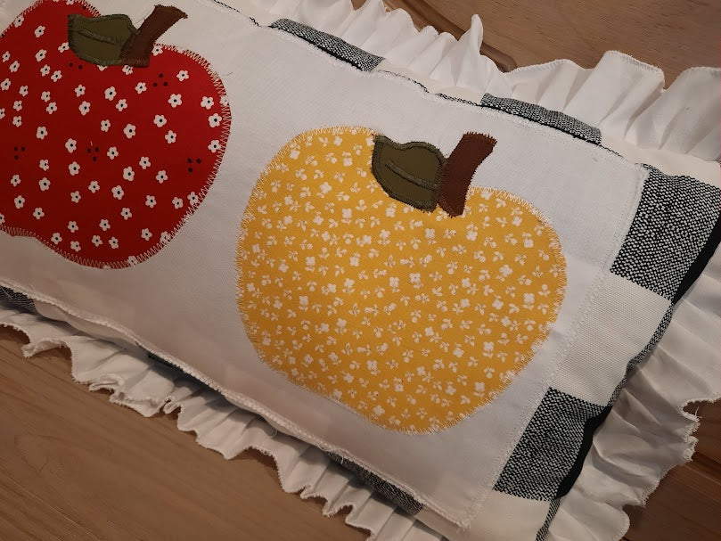 Apple Harvest Yellow/Red decorative throw pillow