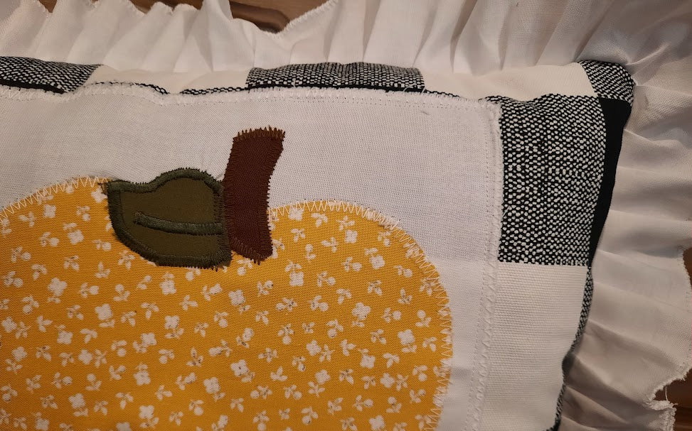 Apple Harvest Yellow/Red decorative throw pillow