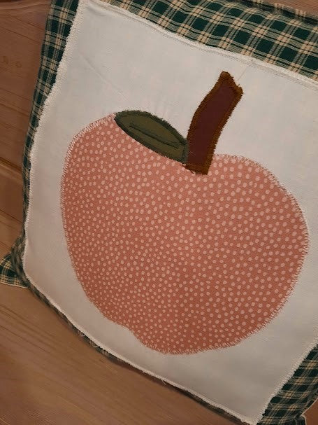 Apple Harvest Faded Red decorative throw pillow