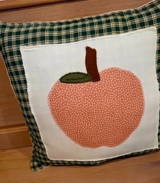 Apple Harvest Faded Red decorative throw pillow